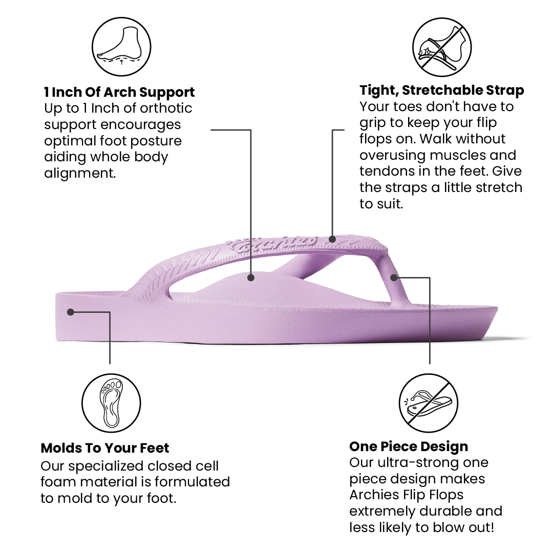 Arch Support Flip Flops – Classic – Lilac