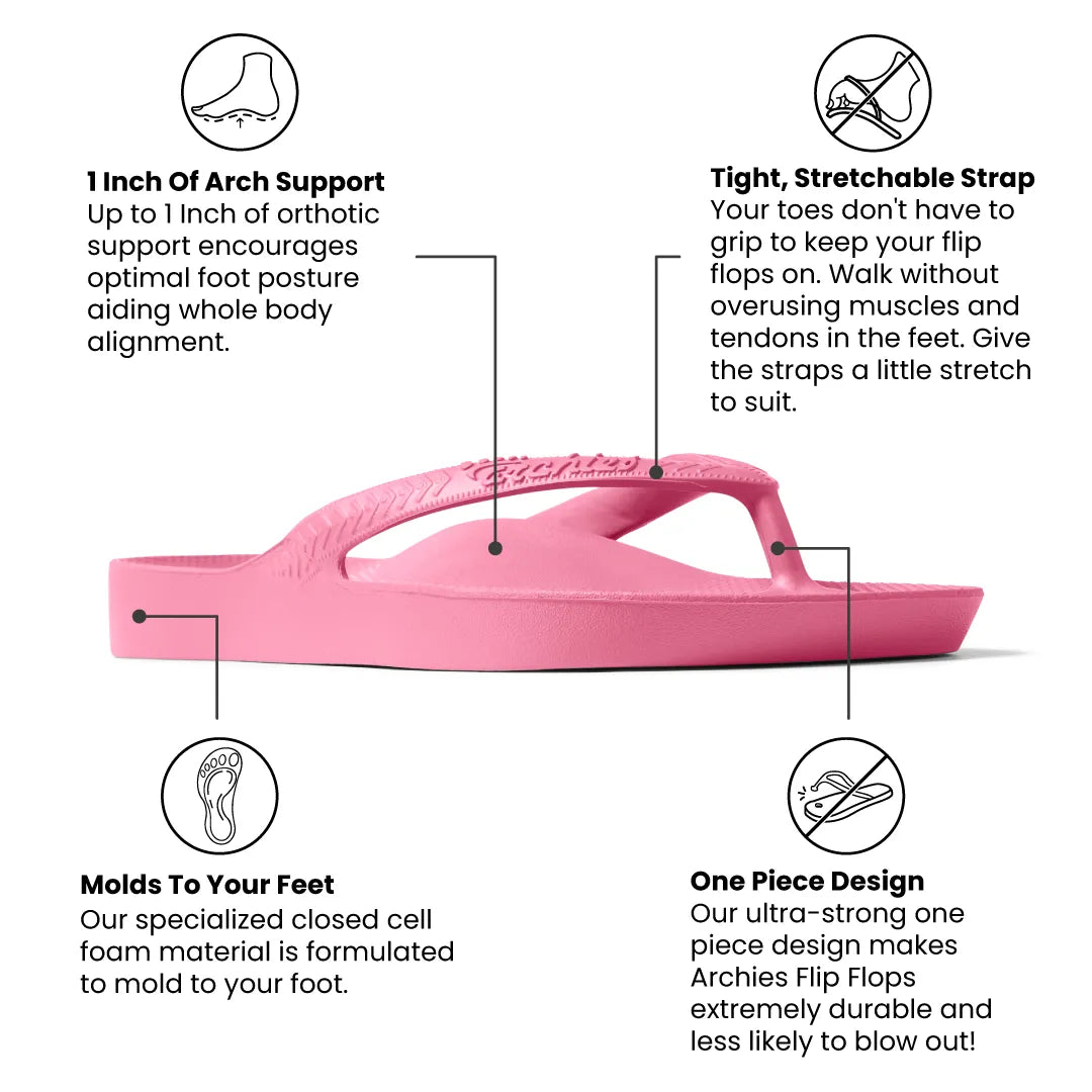 Arch Support Flip Flops – Classic – Hot Pink