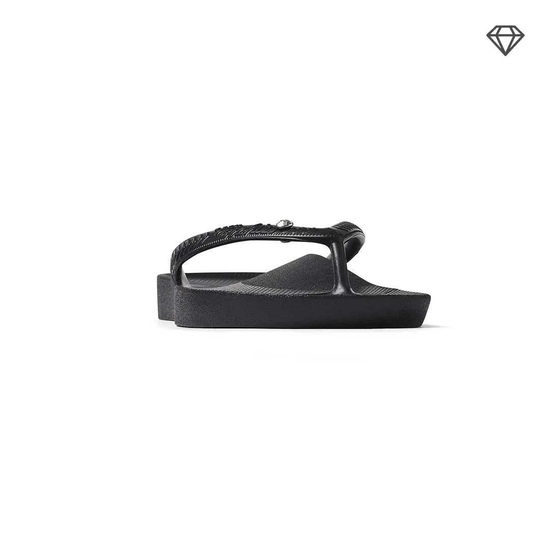 Arch Support Flip Flops – Classic – Crystal Black