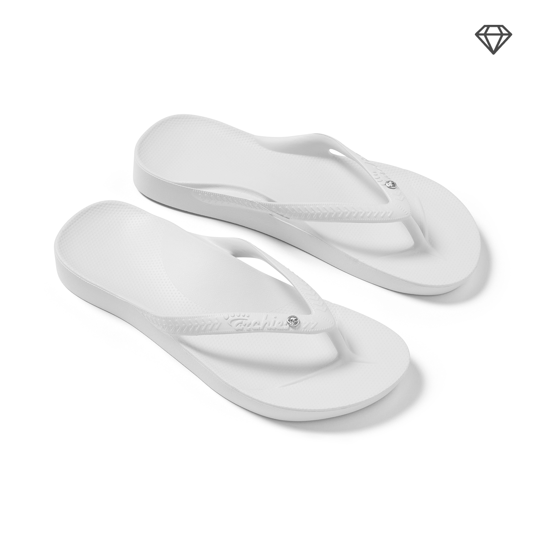 Arch Support Flip Flops – Classic – Crystal White