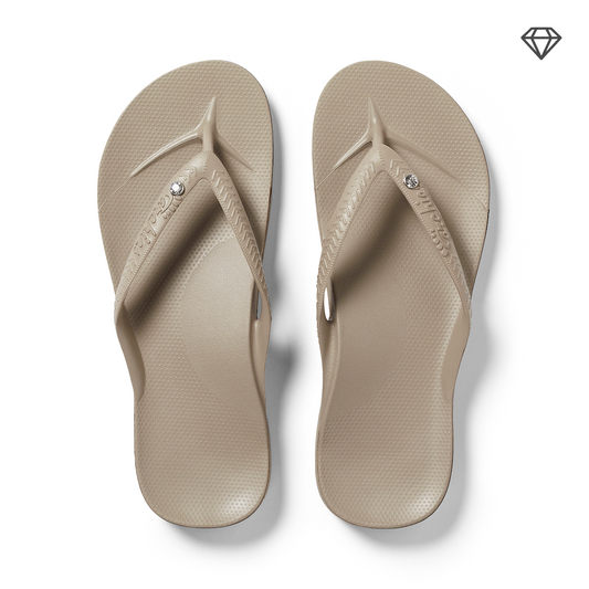 Arch Support Flip Flops – Classic – Crystal Taupe