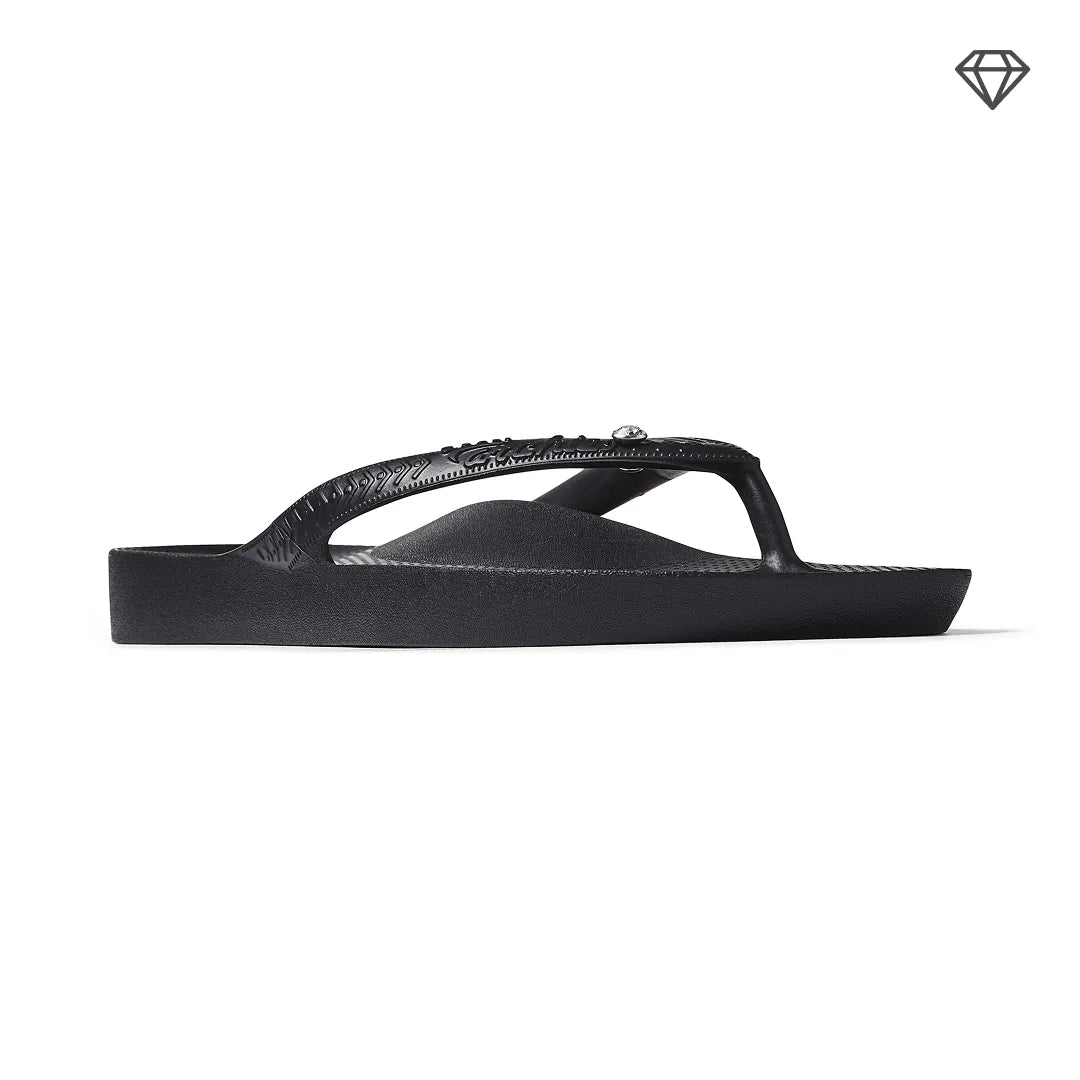 Arch Support Flip Flops – Classic – Crystal Black