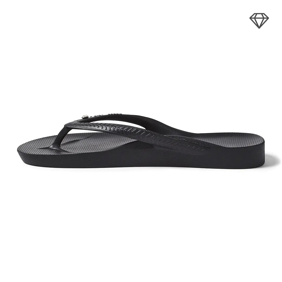 Arch Support Flip Flops – Classic – Crystal Black