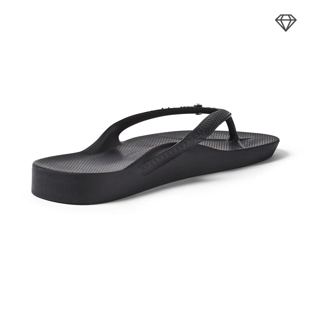 Arch Support Flip Flops – Classic – Crystal Black